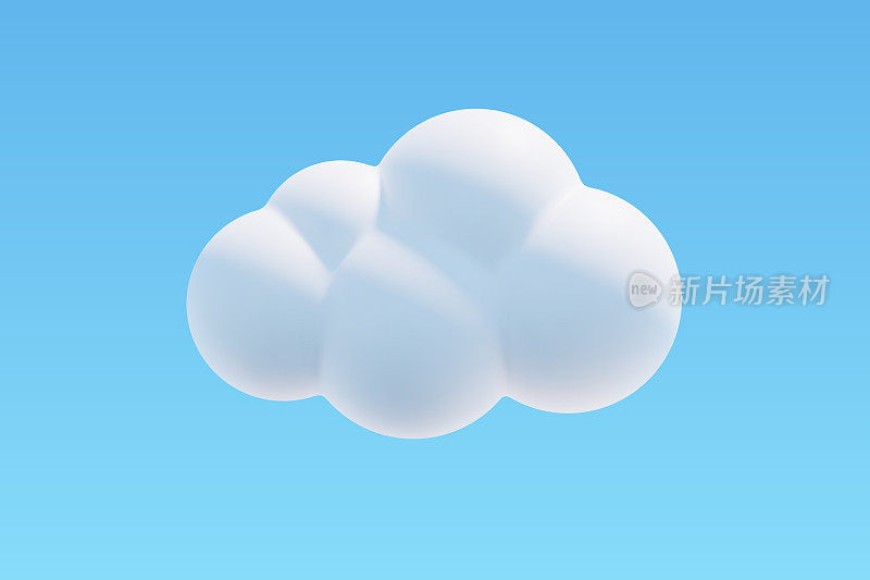 Vector 3d cloud on blue sky background.
